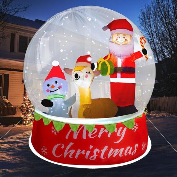 ⚡5 FT Christmas Inflatables Snow Globe Light Up Crystal Ball Outdoor Decorations - Picture 1 of 7